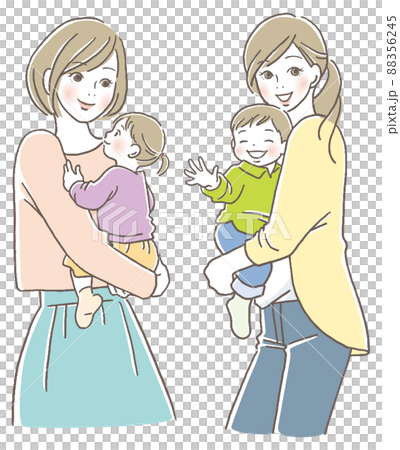 子供を抱っこしている母親 88356245