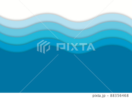切り絵のようなモダンポップな波 88356468