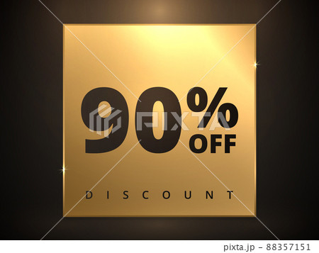 90 off discount banner. Special offer sale 90 percent off. Sale discount offer. Luxury promotion banner 88357151