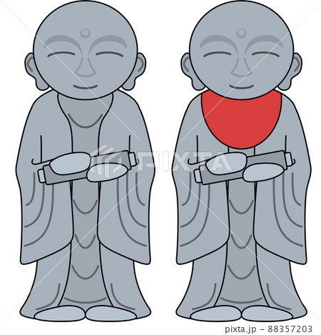 お地蔵様のイラスト(アウトラインあり) お地蔵様のイラスト(アウトラインあり) 88357203