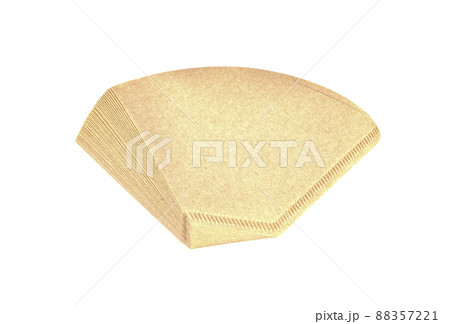 Unbleached brown coffee filter isolated on white background 88357221