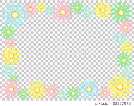Bright colorful cute flower frame 88357976