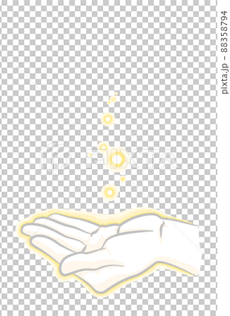 手と光のイメージイラスト - すくう、救う、守る、大切にする 88358794