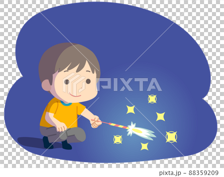 花火をする男の子のイラスト 88359209