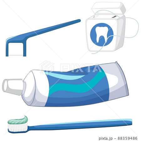 Dental cleaning equipment on white background Dental cleaning equipment on white background 88359486