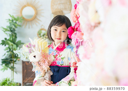 袴を着た女の子　記念写真　ハーフ成人式　七五三　写真館 88359970