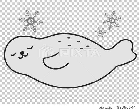 横たわるのんびりしたアザラシ 横たわるのんびりしたアザラシ 88360544