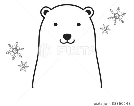 正面向きのシロクマの線画 88360548