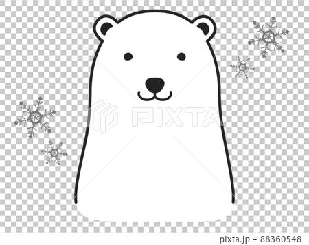 正面向きのシロクマの線画 88360548