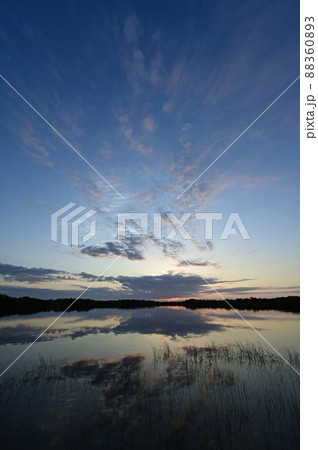 Colorful sunrise over Nine Mile Pond in Everglades National Park, Florida. Colorful sunrise over Nine Mile Pond in Everglades National Park, Florida. 88360893