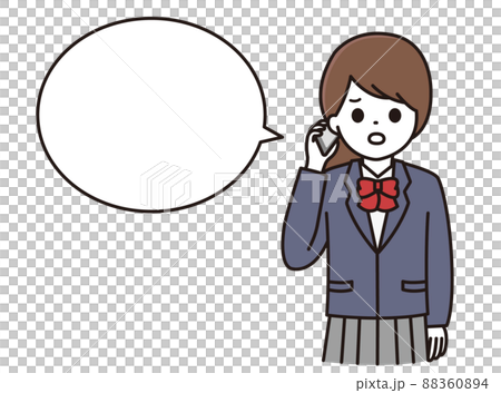 学生 女性 スマートフォン 通話 困惑 吹き出し 学生 女性 スマートフォン 通話 困惑 吹き出し 88360894