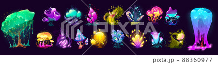 Fantasy flowers and mushrooms from alien planet Fantasy flowers and mushrooms from alien planet 88360977