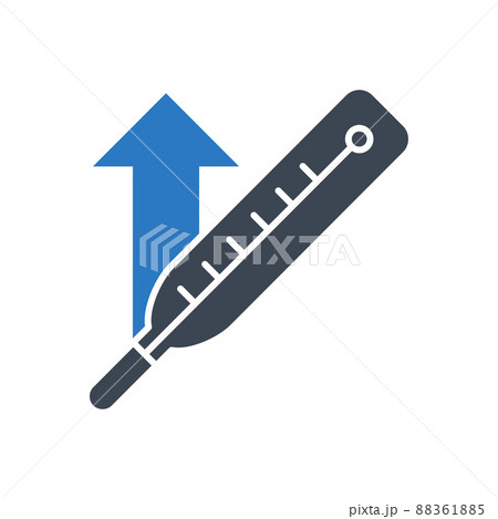 Thermometer with high temperature vector icon Thermometer with high temperature vector icon 88361885