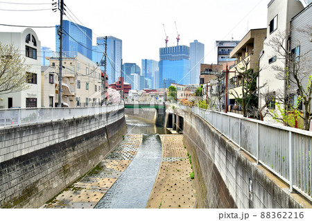 柏橋／神田川より上流方向を望む(東京都新宿区)【2022.3】 88362216
