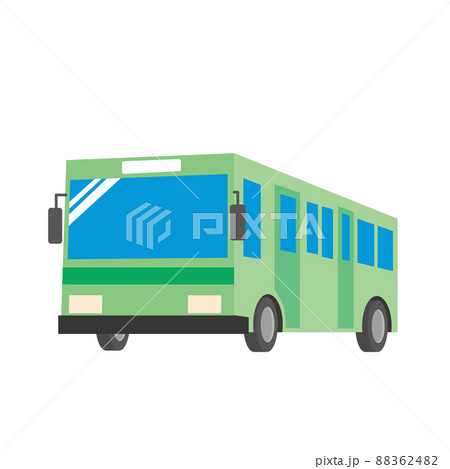 緑色の路線バス 88362482