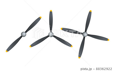 Plane blade propeller, vector airplane wood engine logo icon. Aircraft propeller fan 88362922