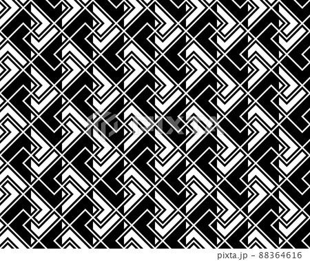 Abstract geometric pattern. A seamless vector background. White and black ornament. Graphic modern pattern. Simple lattice graphic design Abstract geometric pattern. A seamless vector background. White and black ornament. Graphic modern pattern. Simple lattice graphic design 88364616