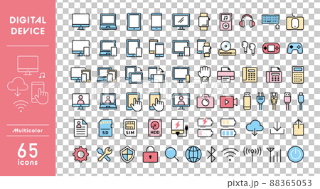 デジタル機器のアイコンセット デジタル機器のアイコンセット 88365053