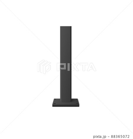 Cast-iron pole with base for fastening realistic vector illustration isolated. 88365072
