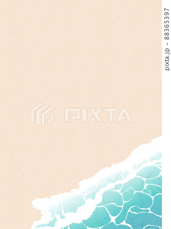 砂浜、波打ち際の夏の背景イラスト素材 88365397