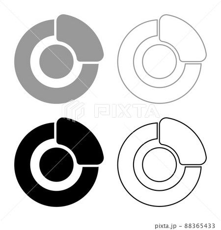 Brake system on wheel Automobile car disc pad hydraulic drum set icon grey black color vector illustration image solid fill outline contour line thin flat style Brake system on wheel Automobile car disc pad hydraulic drum set icon grey black color vector illustration image solid fill outline contour line thin flat style 88365433