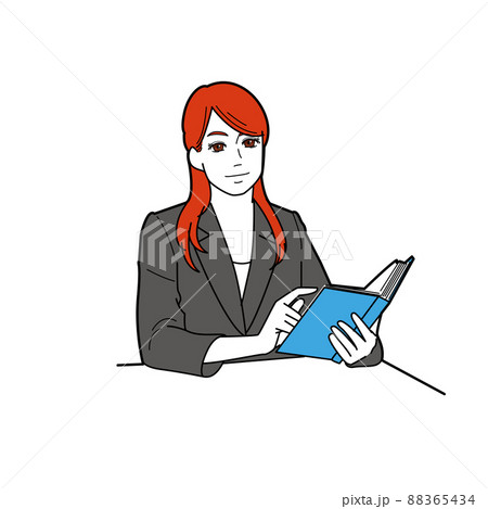 本を読む女性 イラスト 本を読む女性 イラスト 88365434