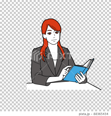 本を読む女性 イラスト 本を読む女性 イラスト 88365434