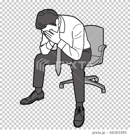 落ち込むサラリーマン　イラスト 88365995