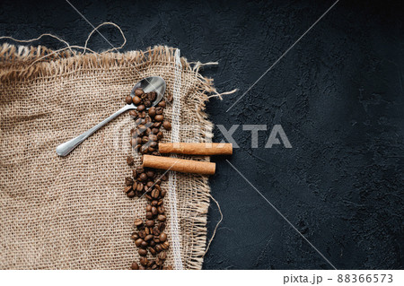 rabica coffee beans burlap 88366573