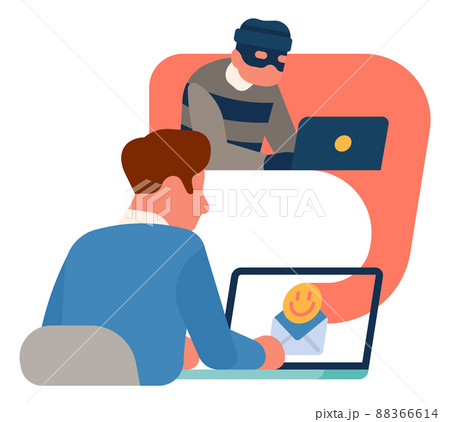 Criminal sent phishing email to man. Malware concept 88366614