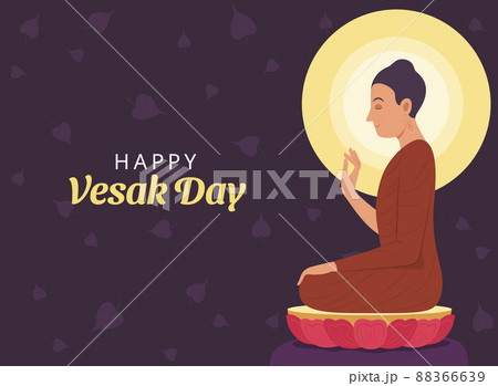 Vesak Day Background with the Buddha Illustration. 88366639