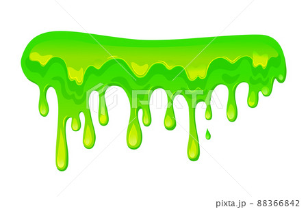 Green slime Isolated background . Vector cartoon illustration of sticky dripping liquid. Blot, splash and smudge.  88366842