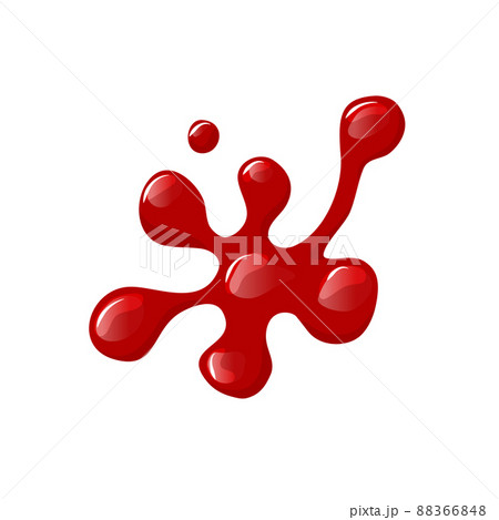 Bloody puddle on a white isolated background. . Red liquid spill. Wine, red paint. Vector cartoon illustration. Top view Bloody puddle on a white isolated background. . Red liquid spill. Wine, red paint. Vector cartoon illustration. Top view 88366848