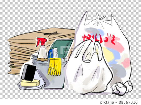 掃除道具とゴミ 88367316