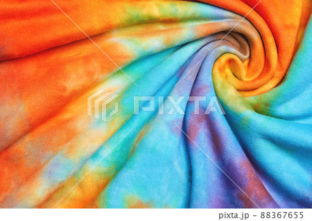 Abstract tie dye multicolor fabric cloth Boho pattern texture 88367655