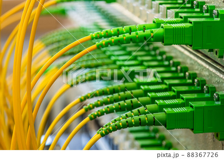Optic Fiber Distribution Patch Panel with Connected Optical Cable, Telecommunication and IT Hardware Solutions 88367726