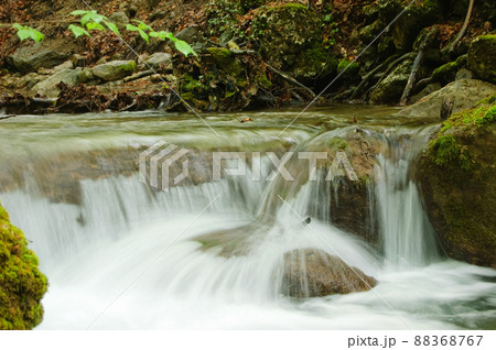 The Dzhur-Dzhur waterfall flows after heavy rain in the mountain range of the Crimean peninsula. The peninsula was annexed to the Russian Federation. Ukraine. The Dzhur-Dzhur waterfall flows after heavy rain in the mountain range of the Crimean peninsula. The peninsula was annexed to the Russian Federation. Ukraine. 88368767