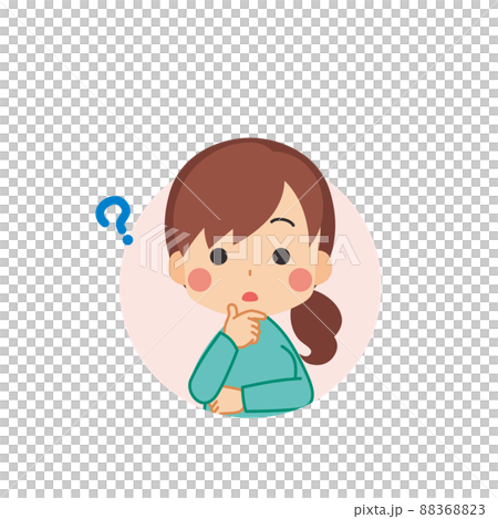 Cute young female icon Adult Hatena Question... - Stock Illustration ...