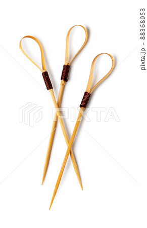 Bamboo cocktail pick isolated 88368953
