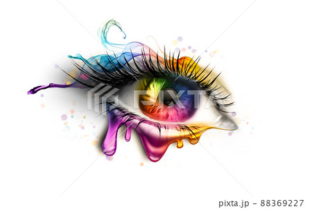 Bright Human Eye with Rainbow Colors 88369227