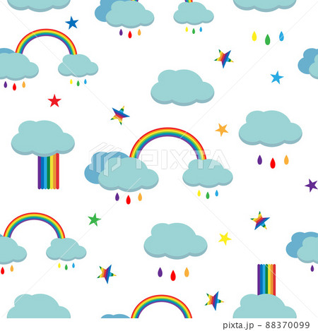 Cloud background, rainbow seamless colorful pattern vector Cloud background, rainbow seamless colorful pattern vector 88370099