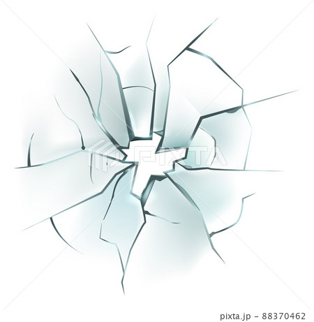 Cracked glass. Realistic broken screen. Crush effect 88370462