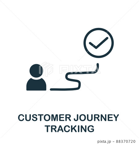 Customer Journey Tracking icon. Monochrome simple Customer Journey Tracking icon for templates, web design and infographics Customer Journey Tracking icon. Monochrome simple Customer Journey Tracking icon for templates, web design and infographics 88370720