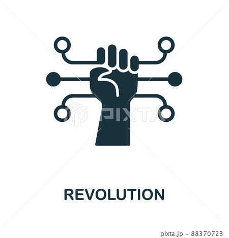 Revolution icon. Monochrome simple Revolution icon for templates, web design and infographics Revolution icon. Monochrome simple Revolution icon for templates, web design and infographics 88370723