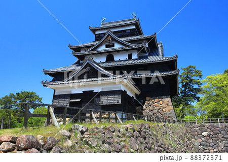 【島根県】晴天下の国宝松江城 88372371