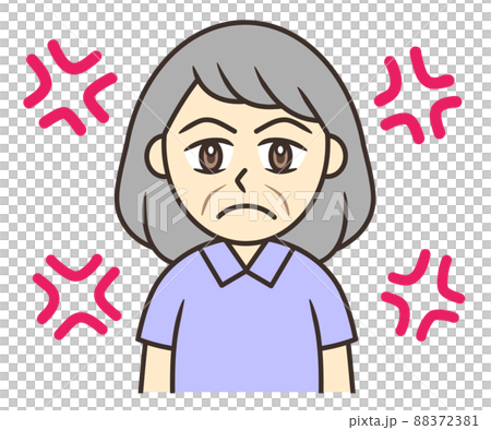 Elderly woman and anger sign 88372381