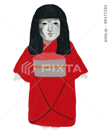 日本人形白バック_縦 日本人形白バック_縦 88372382