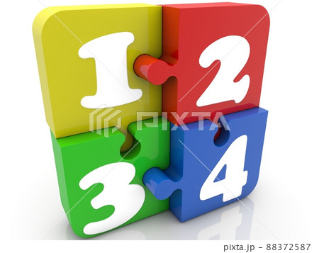 Numbers on colored puzzles 88372587