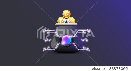 Cryptocurrency wallet concept illustration with wallet and crypto coins isolated on grey background. Crypto wallet landing page and poster design template. Crypto wallet for bitcoin, solana, ethereum 88373066