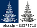 Christmas Fir Tree Contours 88373718